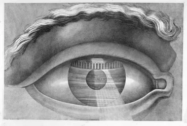 Auge, das das Theater in Besançon, Frankreich, 1847 umschließt